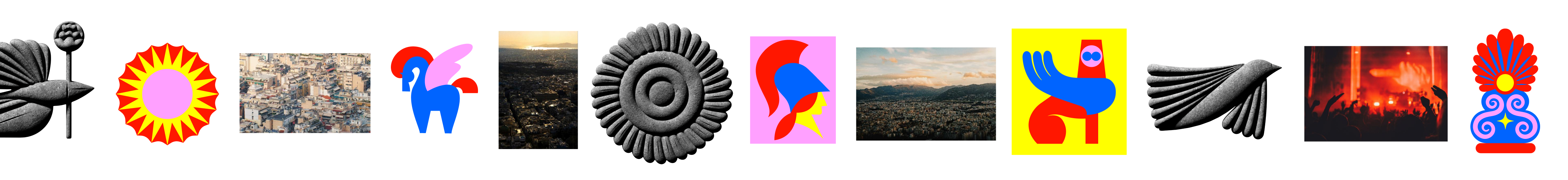 A collage of Panathenea festival images and graphics.